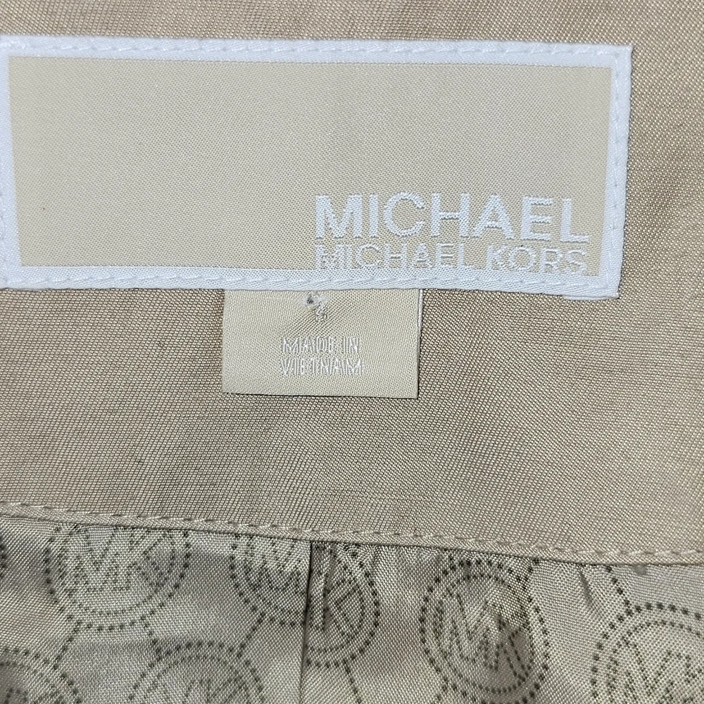 Michael Kors Womens Tan Double-Breasted‎ Trench Coat